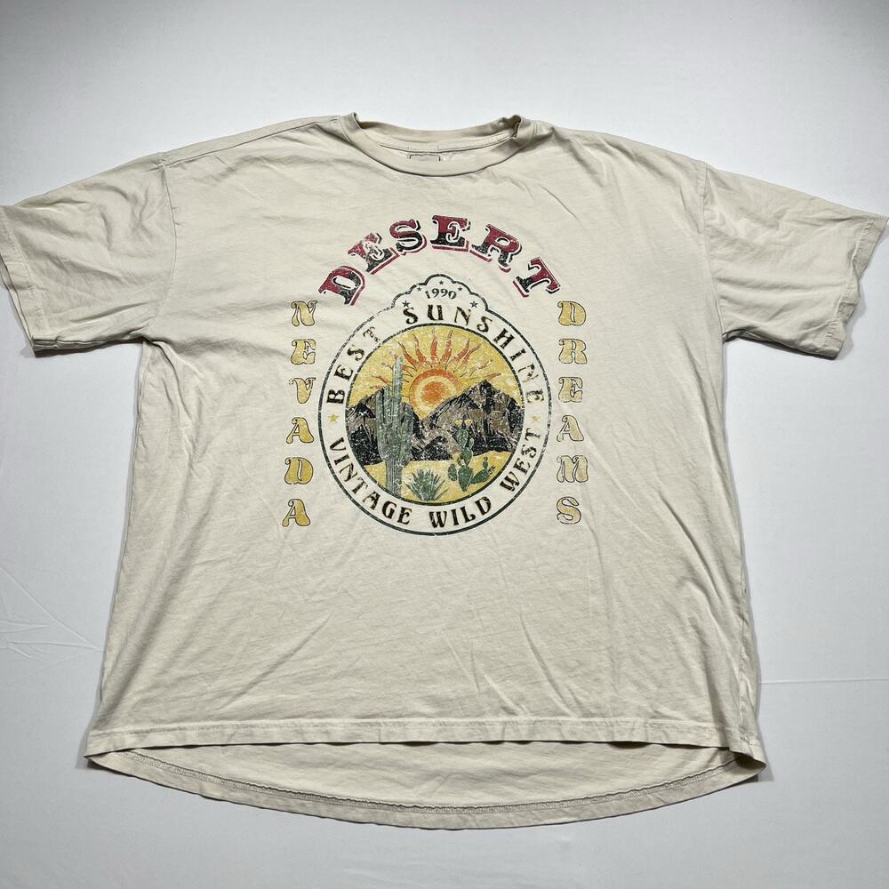 Vintage Desert Dreams Nevada Tee 1990s Style Sun Graphic USA Western Shirt